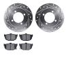 7302-03002 Drilled/Slotted Brake Rotor with 3000-Series Ceramic Brake Pads Kit [Silver], 1994-1996 Kia/Hyundai/Genesis, Position - image 1