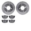 7302-03003 Drilled/Slotted Brake Rotor with 3000-Series Ceramic Brake Pads Kit [Silver], 1997-2006 Kia/Hyundai/Genesis, Position - image 1