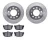 7302-03004 Drilled/Slotted Brake Rotor with 3000-Series Ceramic Brake Pads Kit [Silver], 2003-2008 Kia/Hyundai/Genesis, Position - image 1