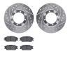 7302-03006 Drilled/Slotted Brake Rotor with 3000-Series Ceramic Brake Pads Kit [Silver], 1987-1999 Multiple Makes/Models, Positi - image 1