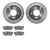 7302-03017 Drilled/Slotted Brake Rotor with 3000-Series Ceramic Brake Pads Kit [Silver], 2001-2010 Kia/Hyundai/Genesis, Position - image 1