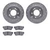 7302-03018 Drilled/Slotted Brake Rotor with 3000-Series Ceramic Brake Pads Kit [Silver], 2005-2008 Kia/Hyundai/Genesis, Position - image 1