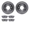 7302-03020 Drilled/Slotted Brake Rotor with 3000-Series Ceramic Brake Pads Kit [Silver], 2007-2009 Kia/Hyundai/Genesis, Position - image 1