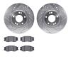 7302-03028 Drilled/Slotted Brake Rotor with 3000-Series Ceramic Brake Pads Kit [Silver], 2004-2006 Kia/Hyundai/Genesis, Position - image 1