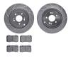 7302-03029 Drilled/Slotted Brake Rotor with 3000-Series Ceramic Brake Pads Kit [Silver], 2010-2016 Kia/Hyundai/Genesis, Position - image 1