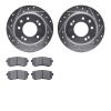 7302-03038 Drilled/Slotted Brake Rotor with 3000-Series Ceramic Brake Pads Kit [Silver], 2009-2016 Kia/Hyundai/Genesis, Position - image 1