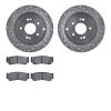 7302-03048 Drilled/Slotted Brake Rotor with 3000-Series Ceramic Brake Pads Kit [Silver], 2007-2009 Kia/Hyundai/Genesis, Position - image 1