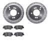 7302-03052 Drilled/Slotted Brake Rotor with 3000-Series Ceramic Brake Pads Kit [Silver], 2008-2010 Kia/Hyundai/Genesis, Position - image 1