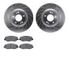 7302-03056 Drilled/Slotted Brake Rotor with 3000-Series Ceramic Brake Pads Kit [Silver], 2009-2011 Kia/Hyundai/Genesis, Position - image 1