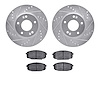 7302-03060 Drilled/Slotted Brake Rotor with 3000-Series Ceramic Brake Pads Kit [Silver], 2009-2012 Kia/Hyundai/Genesis, Position - image 1