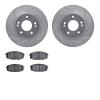 7302-03061 Drilled/Slotted Brake Rotor with 3000-Series Ceramic Brake Pads Kit [Silver], 2014-2016 Kia/Hyundai/Genesis, Position - image 1