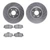 7302-03063 Drilled/Slotted Brake Rotor with 3000-Series Ceramic Brake Pads Kit [Silver], 2011-2015 Kia/Hyundai/Genesis, Position - image 1
