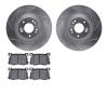 7302-03076 Drilled/Slotted Brake Rotor with 3000-Series Ceramic Brake Pads Kit [Silver], 2015-2017 Kia/Hyundai/Genesis, Position - image 1