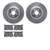 7302-03078 Drilled/Slotted Brake Rotor with 3000-Series Ceramic Brake Pads Kit [Silver], 2018-2020 Kia/Hyundai/Genesis, Position - image 1