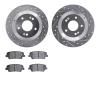 7302-03090 Drilled/Slotted Brake Rotor with 3000-Series Ceramic Brake Pads Kit [Silver], 2010-2019 Kia/Hyundai/Genesis, Position - image 1