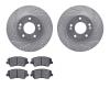7302-03092 Drilled/Slotted Brake Rotor with 3000-Series Ceramic Brake Pads Kit [Silver], 2016-2021 Kia/Hyundai/Genesis, Position - image 1