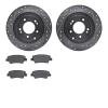 7302-03095 Drilled/Slotted Brake Rotor with 3000-Series Ceramic Brake Pads Kit [Silver], Fits Select Kia/Hyundai/Genesis, Positi - image 1