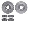 7302-03097 Drilled/Slotted Brake Rotor with 3000-Series Ceramic Brake Pads Kit [Silver], Fits Select Kia/Hyundai/Genesis, Positi - image 1