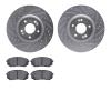 7302-03098 Drilled/Slotted Brake Rotor with 3000-Series Ceramic Brake Pads Kit [Silver], 2016-2020 Kia/Hyundai/Genesis, Position - image 1