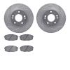 7302-03102 Drilled/Slotted Brake Rotor with 3000-Series Ceramic Brake Pads Kit [Silver], Fits Select Kia/Hyundai/Genesis, Positi - image 1