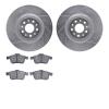 7302-07008 Drilled/Slotted Brake Rotor with 3000-Series Ceramic Brake Pads Kit [Silver], 2014-2019 Mopar, Position: Front - image 1