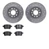 7302-07009 Drilled/Slotted Brake Rotor with 3000-Series Ceramic Brake Pads Kit [Silver], 2014-2019 Mopar, Position: Rear - image 1