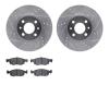 7302-07011 Drilled/Slotted Brake Rotor with 3000-Series Ceramic Brake Pads Kit [Silver], 2015-2018 Mopar, Position: Front - image 1