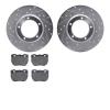 7302-11007 Drilled/Slotted Brake Rotor with 3000-Series Ceramic Brake Pads Kit [Silver], 1994-1999 Land Rover, Position: Front - image 1
