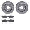 7302-11008 Drilled/Slotted Brake Rotor with 3000-Series Ceramic Brake Pads Kit [Silver], 1994-2002 Land Rover, Position: Front - image 1