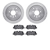 7302-11015 Drilled/Slotted Brake Rotor with 3000-Series Ceramic Brake Pads Kit [Silver], 2005-2016 Land Rover, Position: Rear - image 1