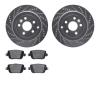 7302-11020 Drilled/Slotted Brake Rotor with 3000-Series Ceramic Brake Pads Kit [Silver], 2008-2012 Land Rover, Position: Rear - image 1