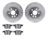 7302-11027 Drilled/Slotted Brake Rotor with 3000-Series Ceramic Brake Pads Kit [Silver], 2015-2020 Multiple Makes/Models, Positi - image 1