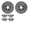7302-11028 Drilled/Slotted Brake Rotor with 3000-Series Ceramic Brake Pads Kit [Silver], 2016-2019 Land Rover, Position: Rear - image 1