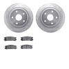7302-13015 Drilled/Slotted Brake Rotor with 3000-Series Ceramic Brake Pads Kit [Silver], 1992-1997 Subaru, Position: Rear - image 1