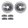 7302-13026 Drilled/Slotted Brake Rotor with 3000-Series Ceramic Brake Pads Kit [Silver], 2005-2009 Subaru, Position: Rear - image 1