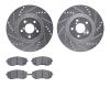 7302-13029 Drilled/Slotted Brake Rotor with 3000-Series Ceramic Brake Pads Kit [Silver], 2004-2012 Subaru, Position: Front - image 1