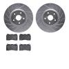 7302-13035 Drilled/Slotted Brake Rotor with 3000-Series Ceramic Brake Pads Kit [Silver], 2005-2020 Subaru, Position: Front - image 1