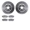 7302-13037 Drilled/Slotted Brake Rotor with 3000-Series Ceramic Brake Pads Kit [Silver], 2005-2018 Subaru, Position: Front - image 1