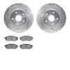 7302-13039 Drilled/Slotted Brake Rotor with 3000-Series Ceramic Brake Pads Kit [Silver], 2015-2015 Subaru, Position: Front - image 1