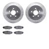 7302-13040 Drilled/Slotted Brake Rotor with 3000-Series Ceramic Brake Pads Kit [Silver], 2005-2009 Subaru, Position: Rear - image 1