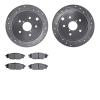 7302-13042 Drilled/Slotted Brake Rotor with 3000-Series Ceramic Brake Pads Kit [Silver], 2015-2021 Subaru, Position: Rear - image 1