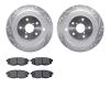 7302-13046 Drilled/Slotted Brake Rotor with 3000-Series Ceramic Brake Pads Kit [Silver], 2006-2014 Subaru, Position: Rear - image 1