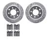7302-16001 Drilled/Slotted Brake Rotor with 3000-Series Ceramic Brake Pads Kit [Silver], 1964-1994 Alfa Romeo, Position: Rear - image 1
