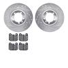 7302-16005 Drilled/Slotted Brake Rotor with 3000-Series Ceramic Brake Pads Kit [Silver], 1981-1989 Alfa Romeo, Position: Front - image 1