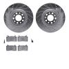 7302-16008 Drilled/Slotted Brake Rotor with 3000-Series Ceramic Brake Pads Kit [Silver], 2017-2021 Alfa Romeo, Position: Front - image 1