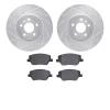 7302-16009 Drilled/Slotted Brake Rotor with 3000-Series Ceramic Brake Pads Kit [Silver], 2017-2020 Mopar, Position: Front - image 1