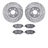 7302-20012 Drilled/Slotted Brake Rotor with 3000-Series Ceramic Brake Pads Kit [Silver], 2001-2008 Multiple Makes/Models, Positi