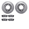 7302-21001 Drilled/Slotted Brake Rotor with 3000-Series Ceramic Brake Pads Kit [Silver], 2006-2006 Kia/Hyundai/Genesis, Position - image 1