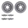 7302-21005 Drilled/Slotted Brake Rotor with 3000-Series Ceramic Brake Pads Kit [Silver], 1994-2000 Kia/Hyundai/Genesis, Position - image 1