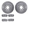 7302-21007 Drilled/Slotted Brake Rotor with 3000-Series Ceramic Brake Pads Kit [Silver], 1998-2003 Kia/Hyundai/Genesis, Position - image 1